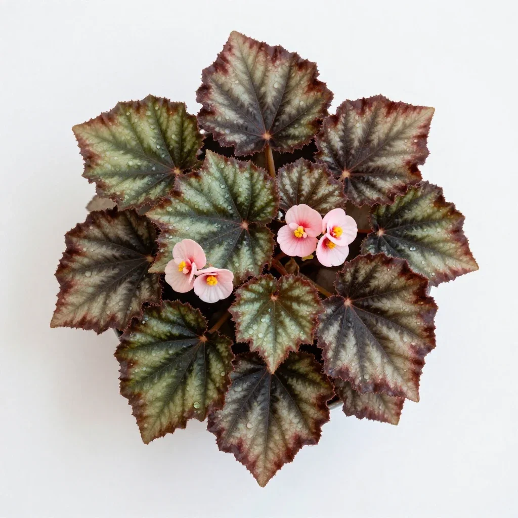 Hybrid tuberous begonia isolated on a white background