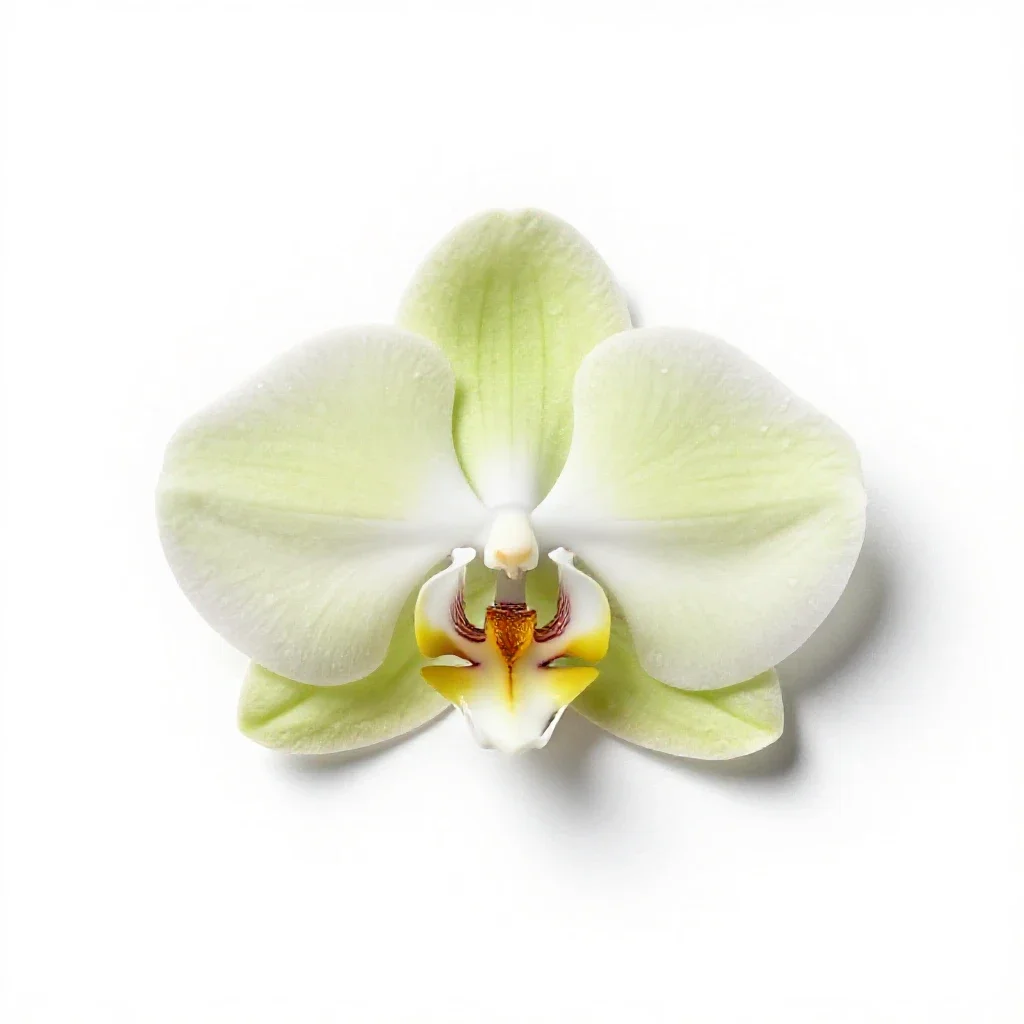 Lesser butterfly orchid isolated on a white background