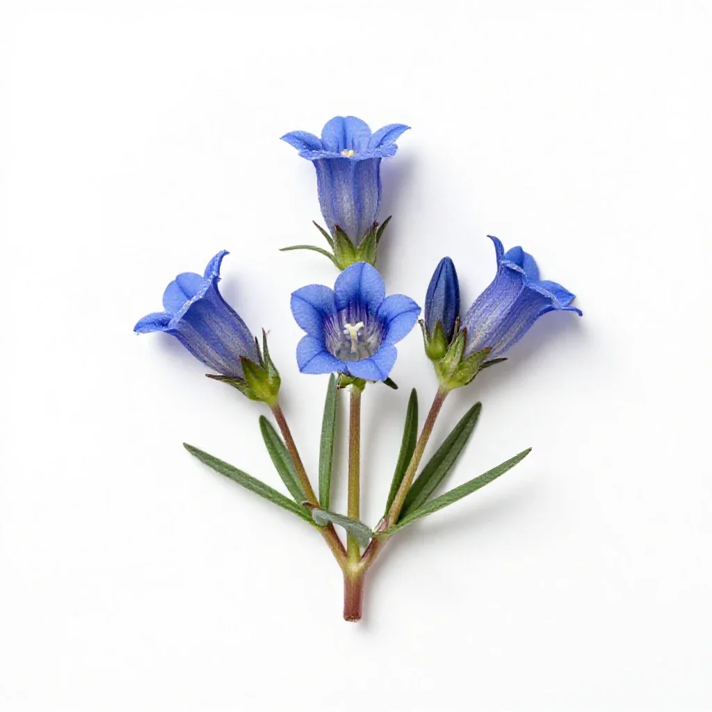 Marsh gentian isolated on a white background