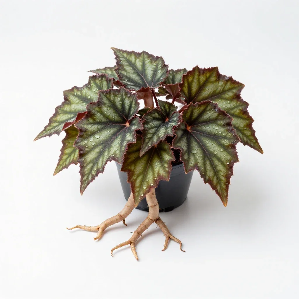 Rhizomatous begonia isolated on a white background