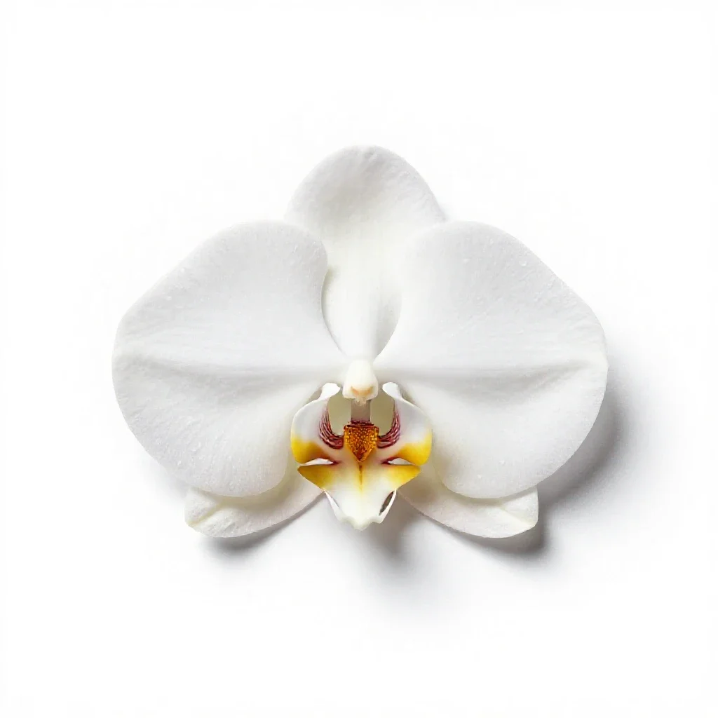 Round-leaved rein orchid isolated on a white background
