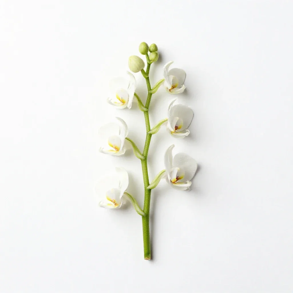 Snowy orchid isolated on a white background