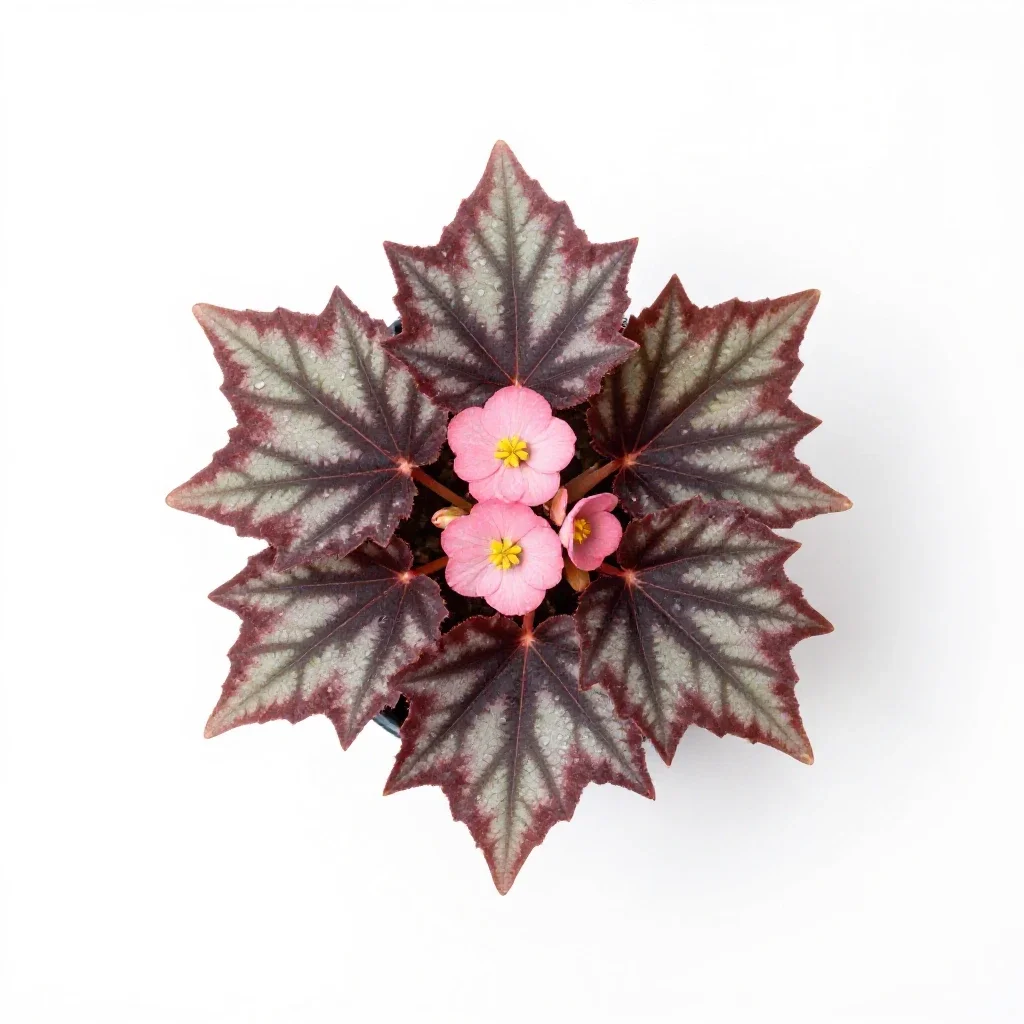 Star begonia isolated on a white background
