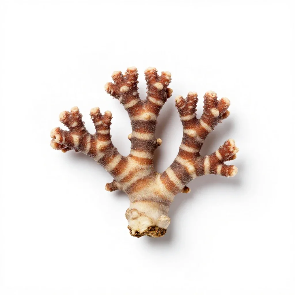 Striped coral root isolated on a white background