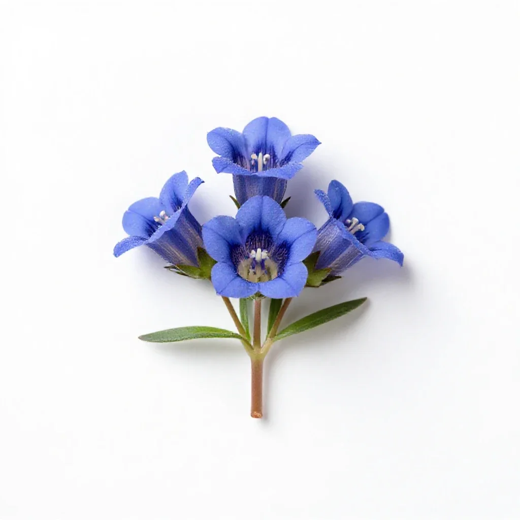 Tufted gentian isolated on a white background