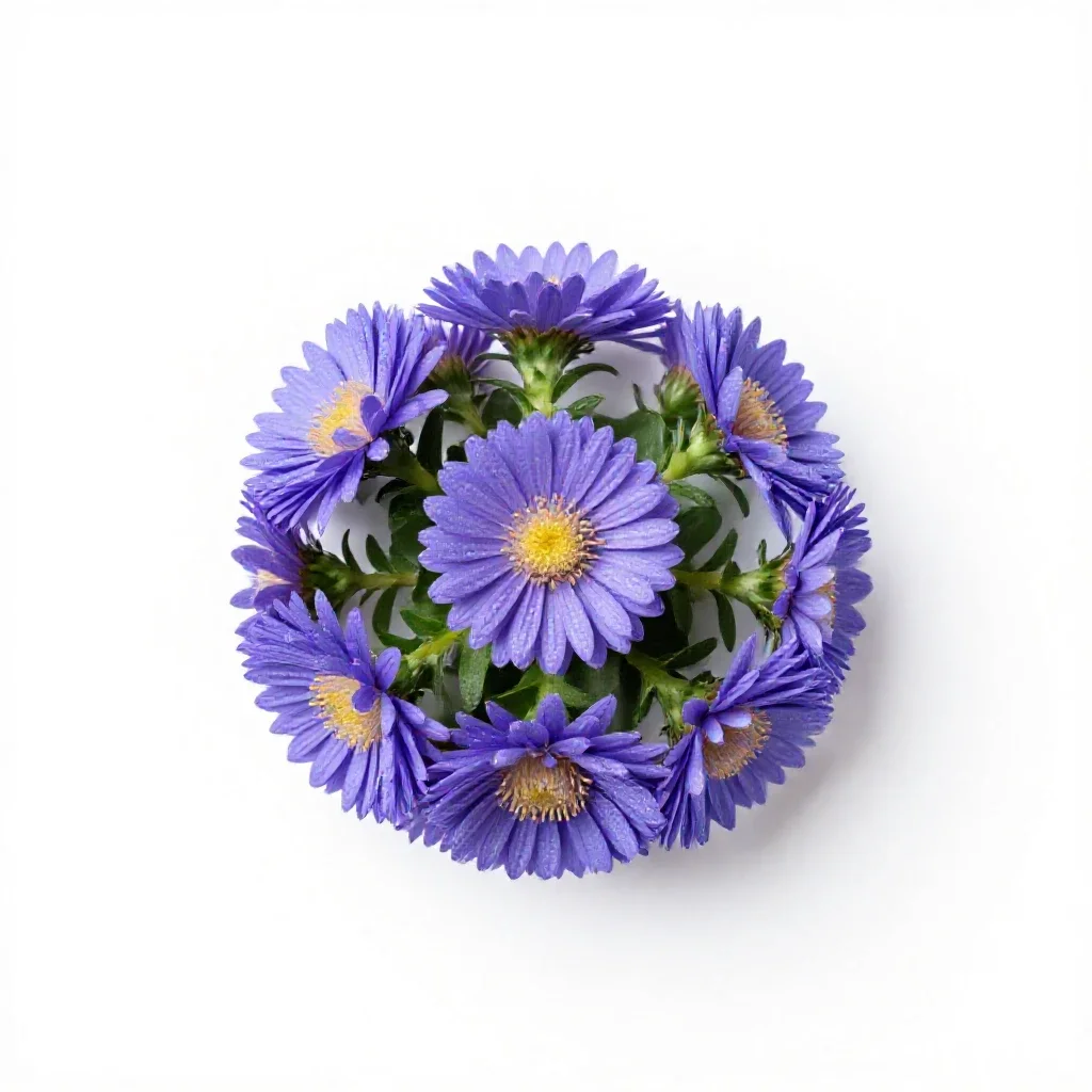 Wavy-leaved aster isolated on a white background
