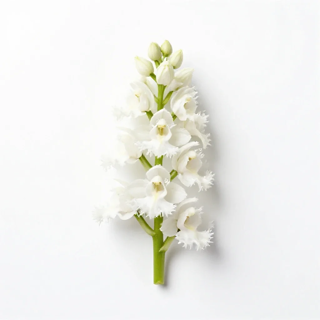 White fringed orchis isolated on a white background