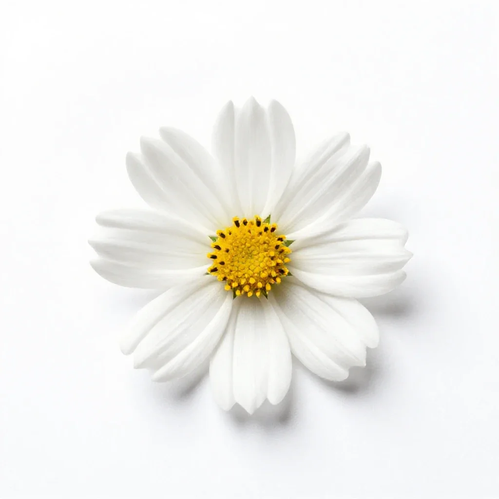 White prairie aster isolated on a white background