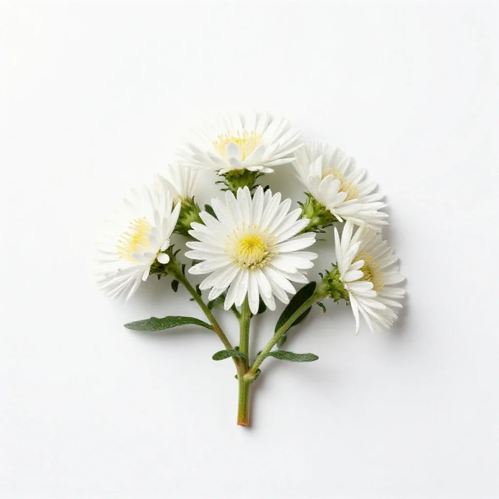 White-topped aster isolated on a white background