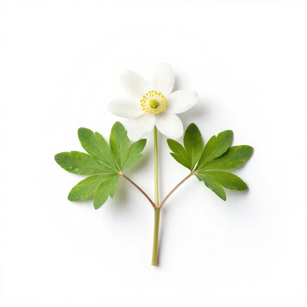 Wood anemone isolated on a white background
