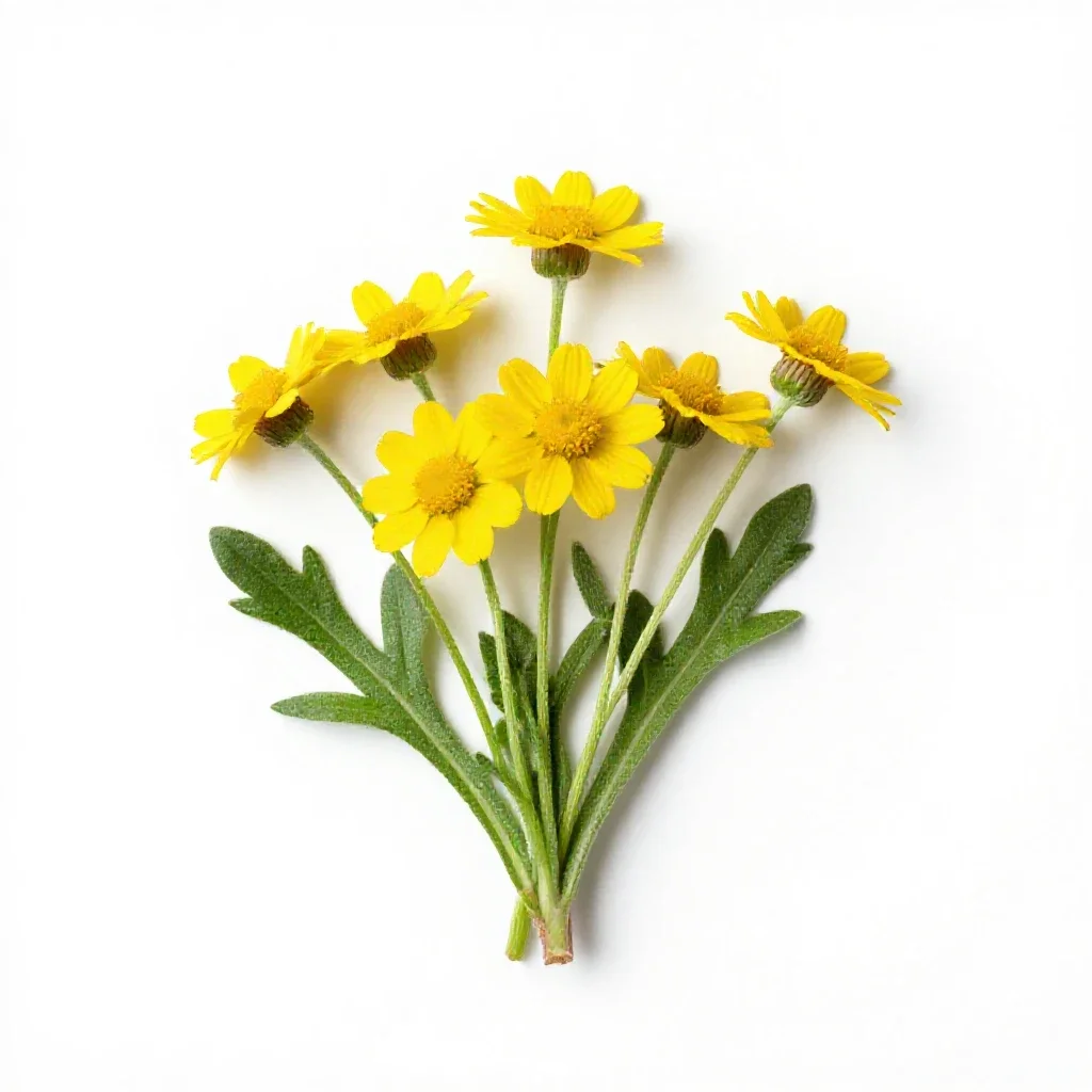 Yellow chamomile isolated on a white background