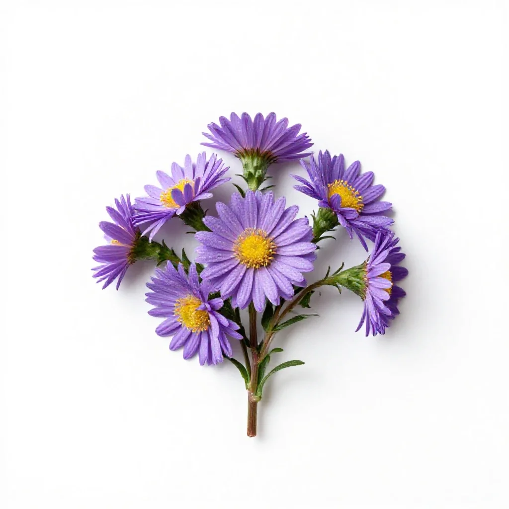 Annual salt-marsh aster isolated on a white background