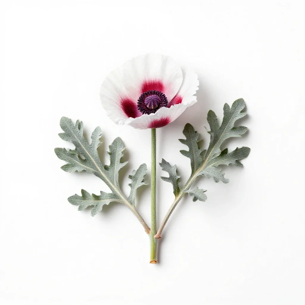 Opium poppy isolated on a white background