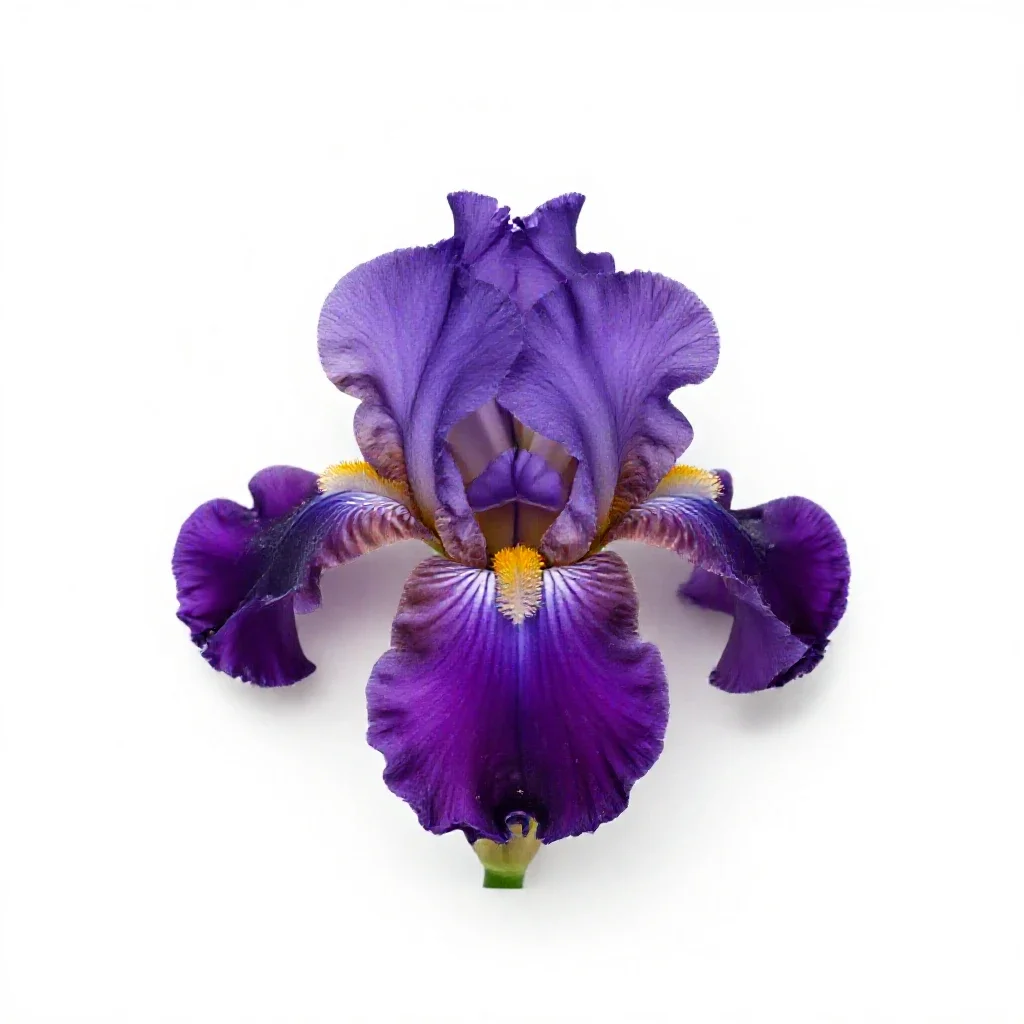 Bearded iris isolated on a white background