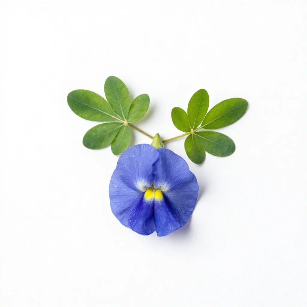 Blue pea isolated on a white background