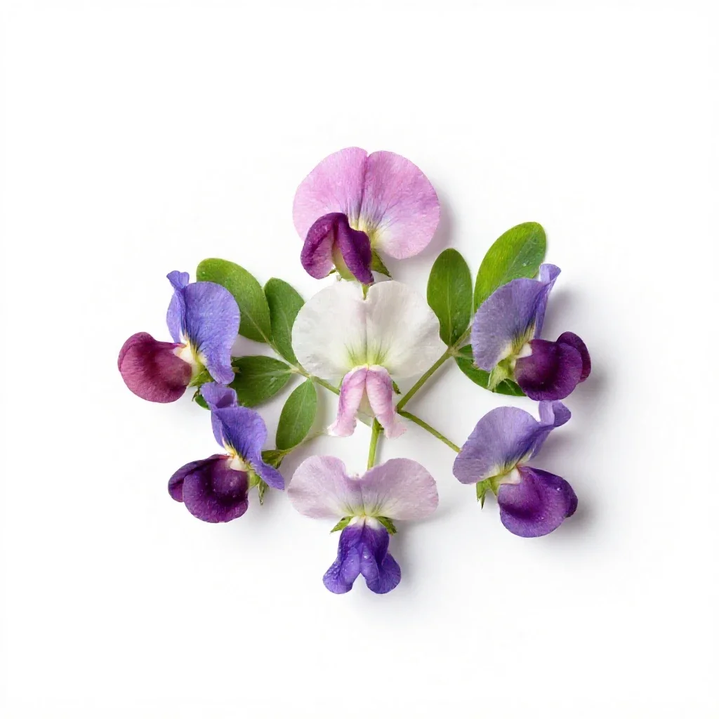Broad-leaved everlasting pea isolated on a white background