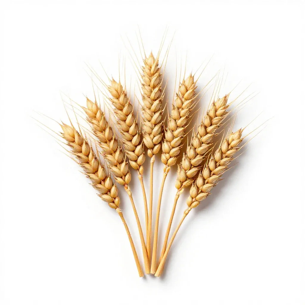 Common wheat isolated on a white background