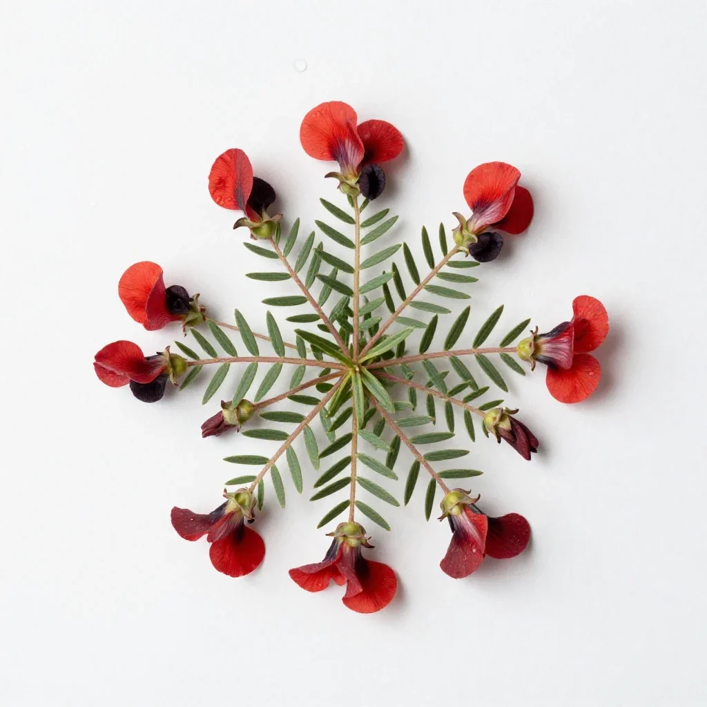Desert pea isolated on a white background
