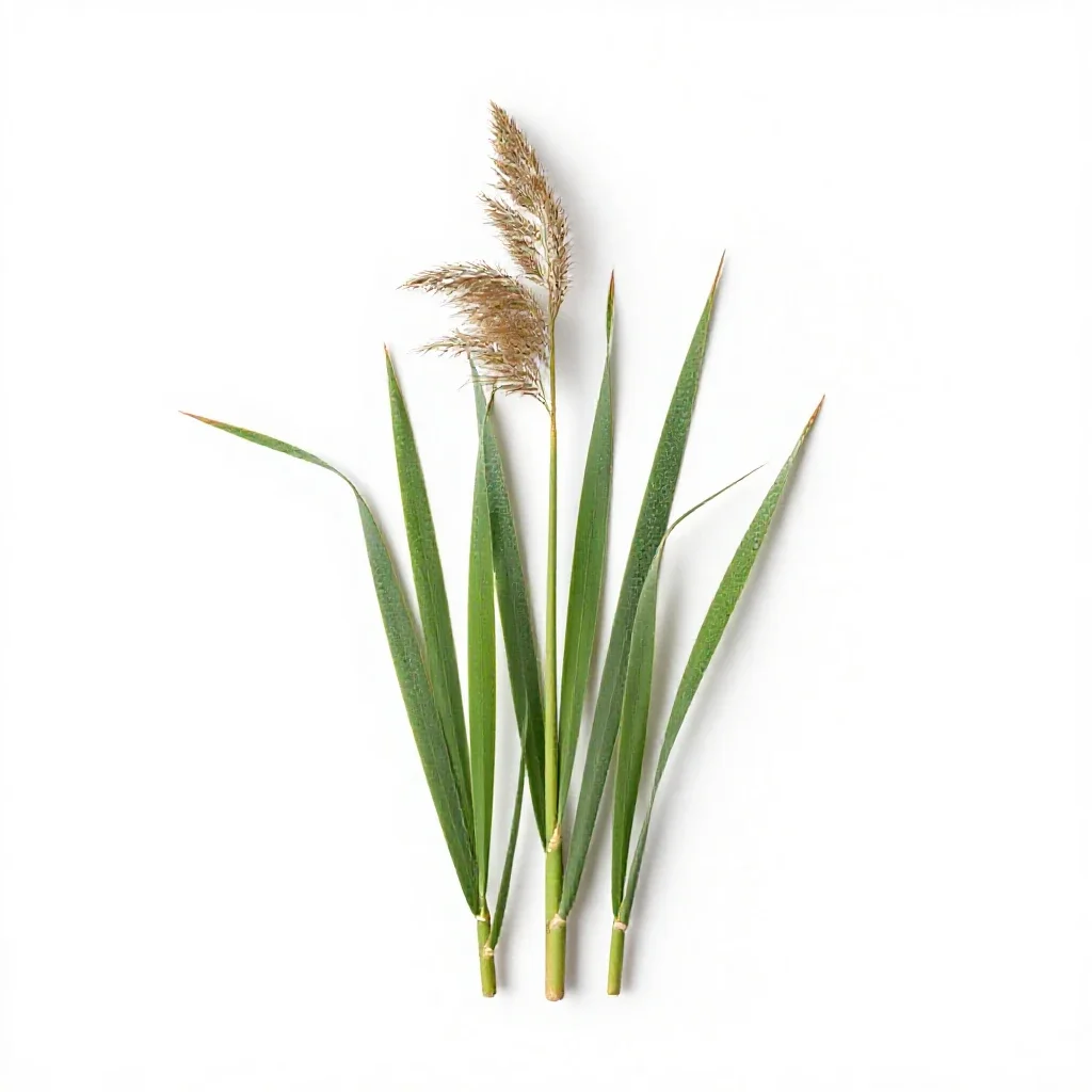 Ditch reed isolated on a white background