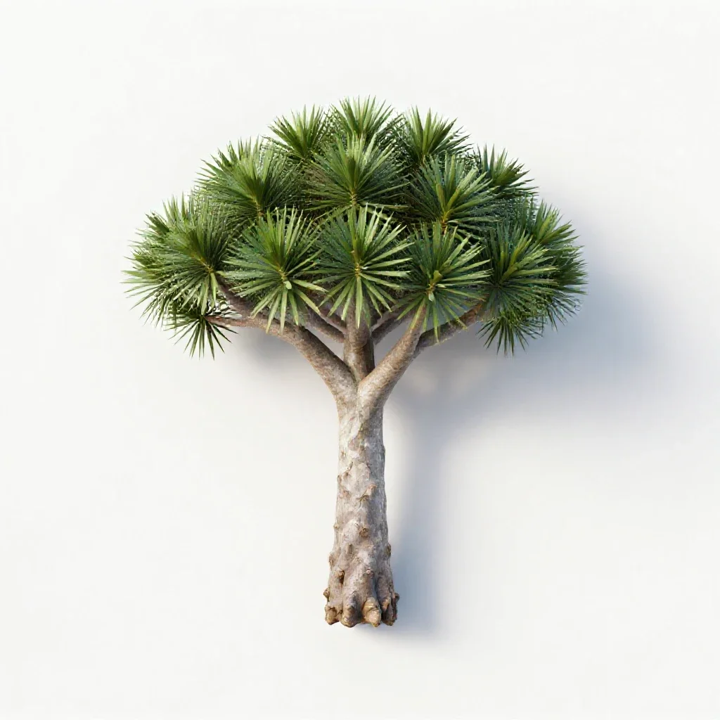 Dragon tree isolated on a white background