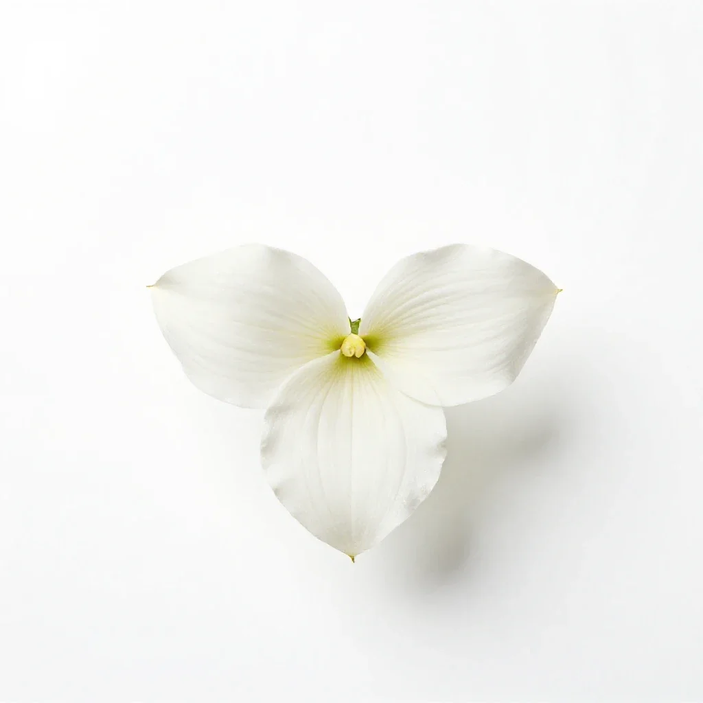 Dwarf-white trillium isolated on a white background