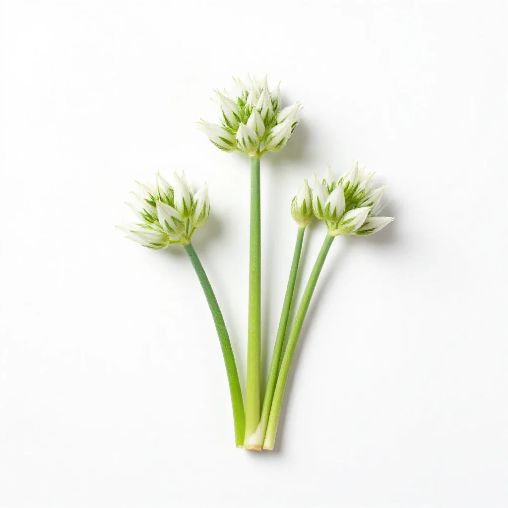Few-flowered leek isolated on a white background