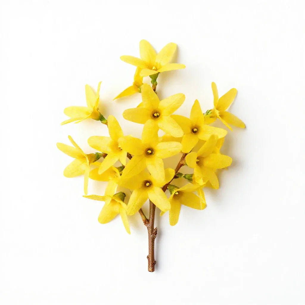 Forsythia isolated on a white background