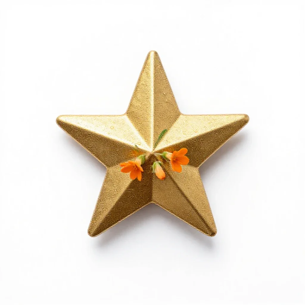 Golden star isolated on a white background