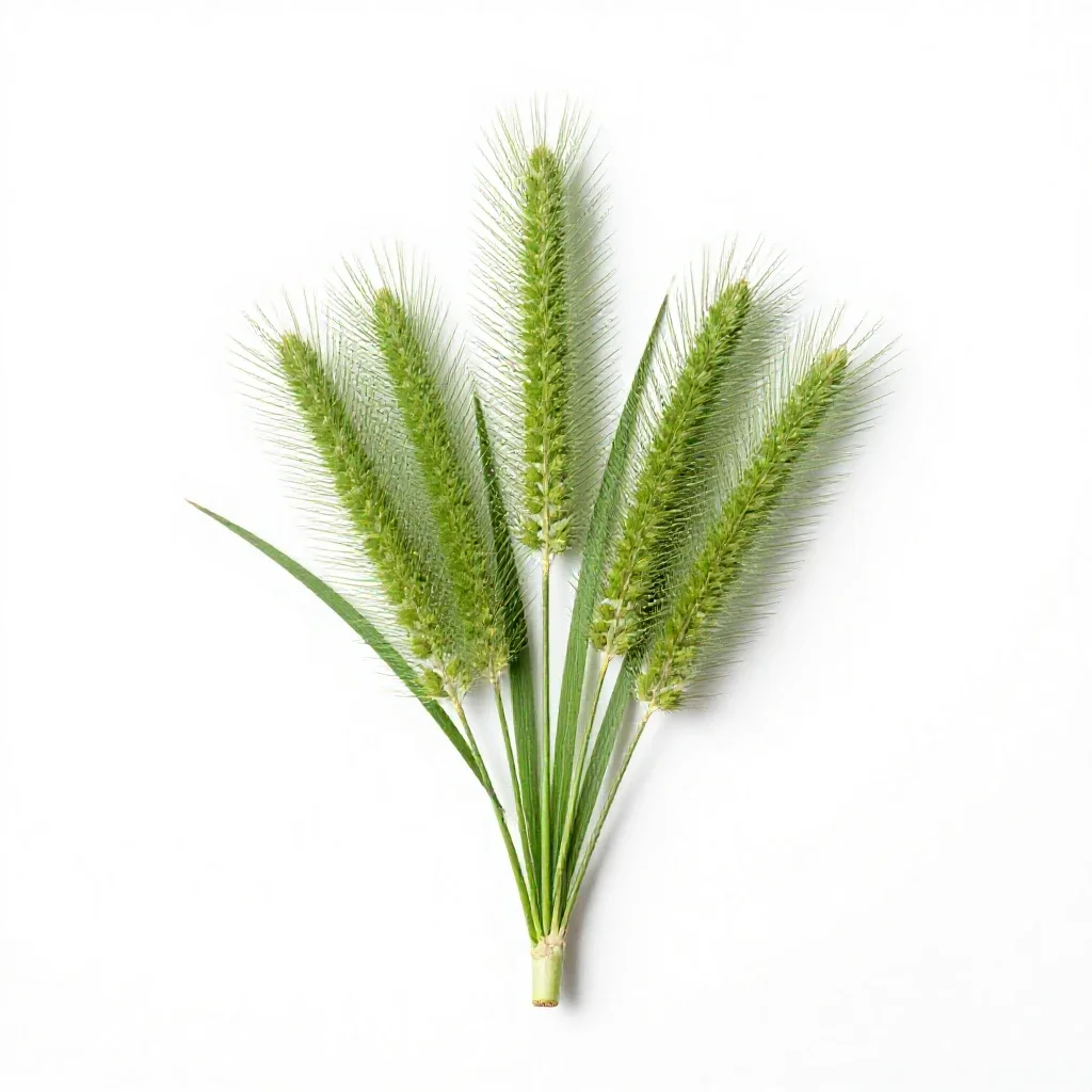 Green bristlegrass isolated on a white background