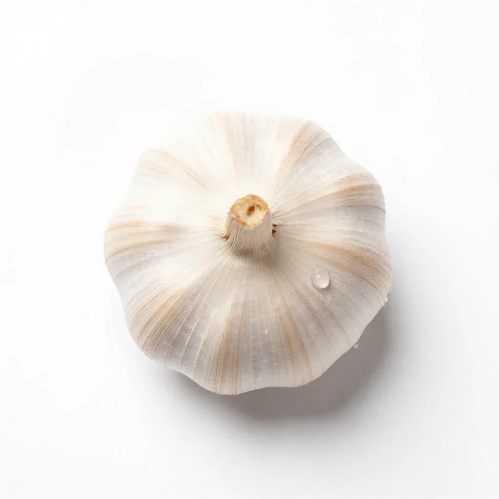 Keeled garlic isolated on a white background