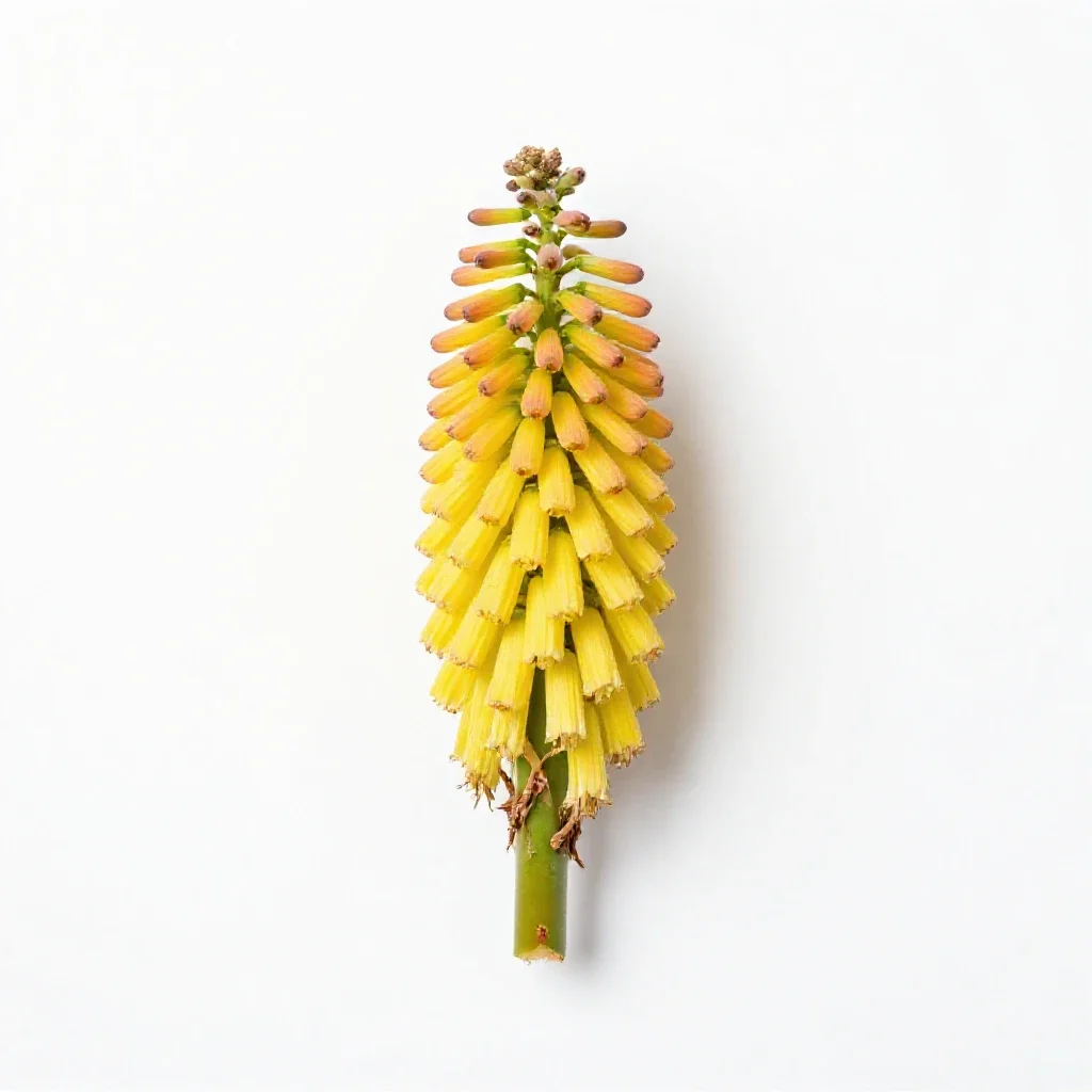 Kniphofia isolated on a white background
