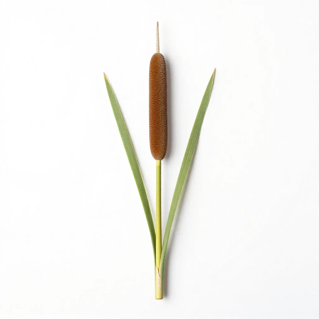 Lesser bullrush isolated on a white background