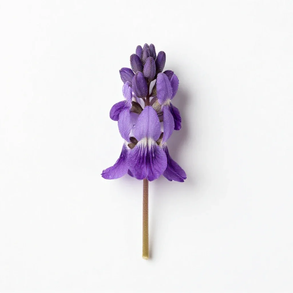 Long-spurred violet isolated on a white background