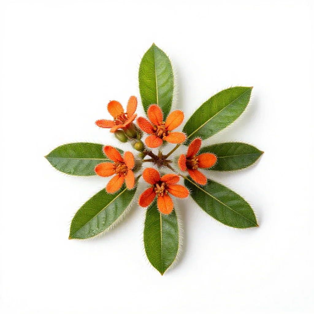 Nut-leaved screw tree isolated on a white background