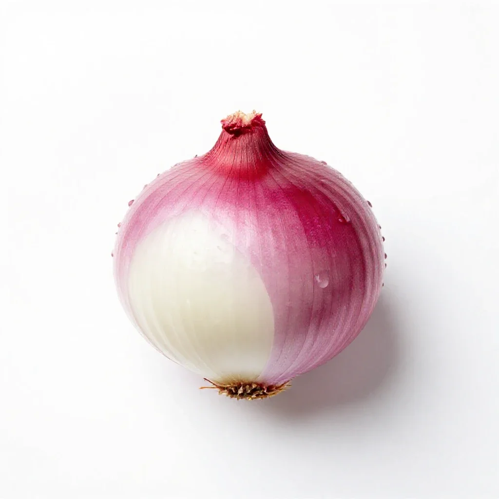 Red-skinned onion isolated on a white background