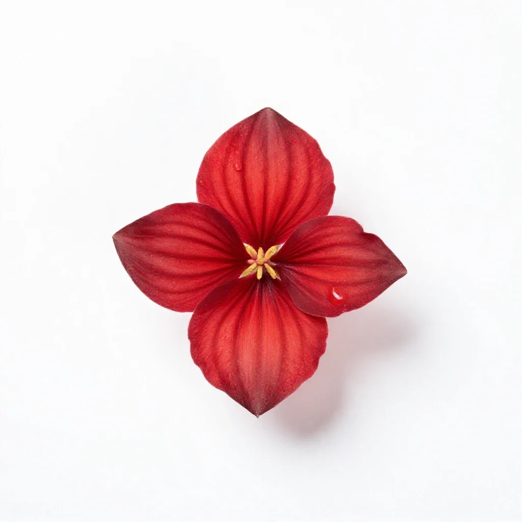 Red trillium isolated on a white background