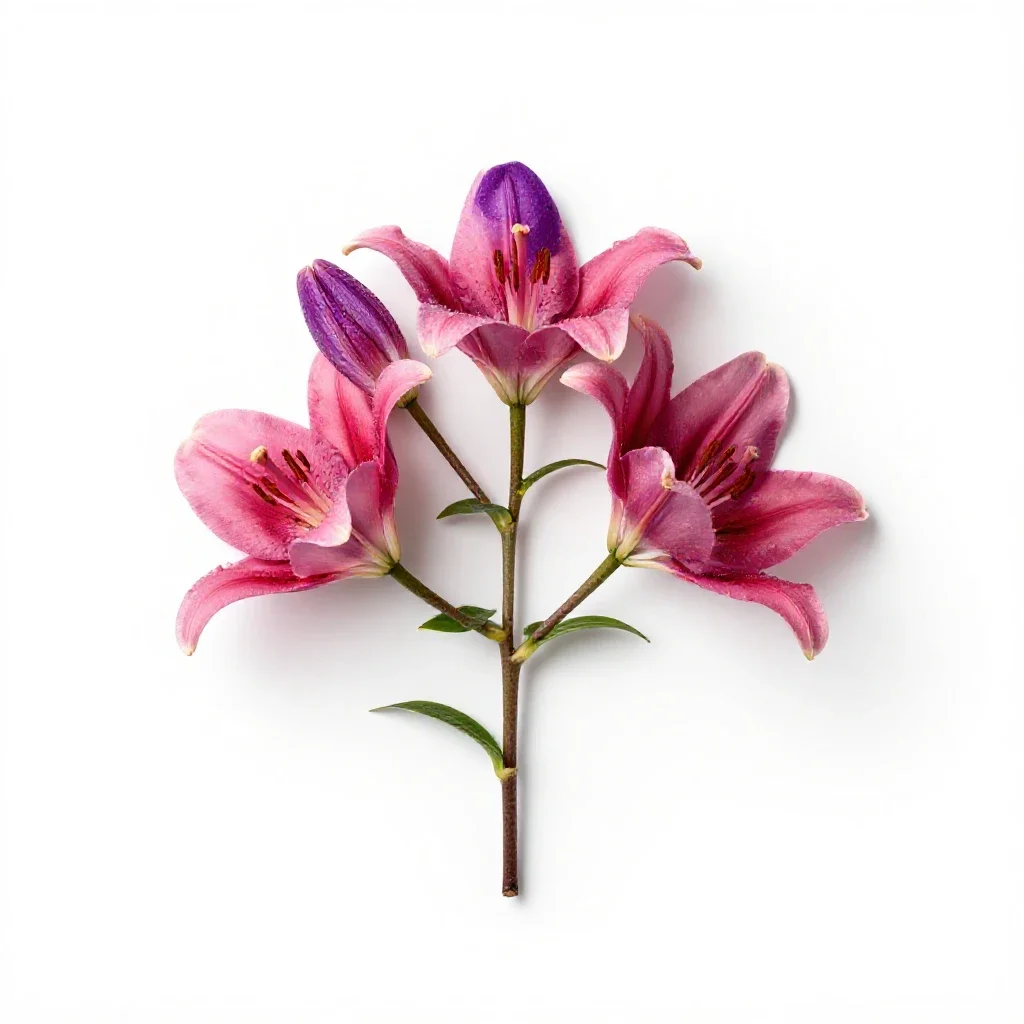 Rose globe lily isolated on a white background