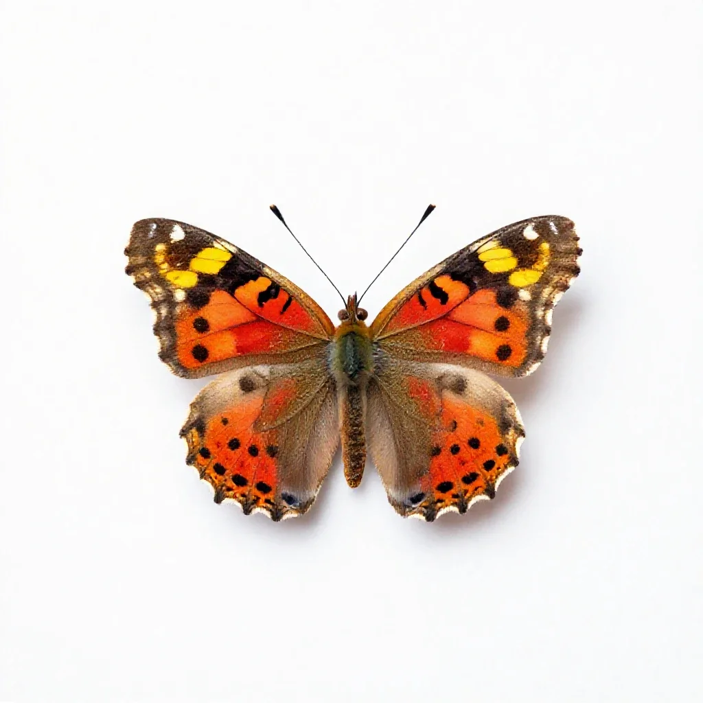 Scarlet fritillary isolated on a white background