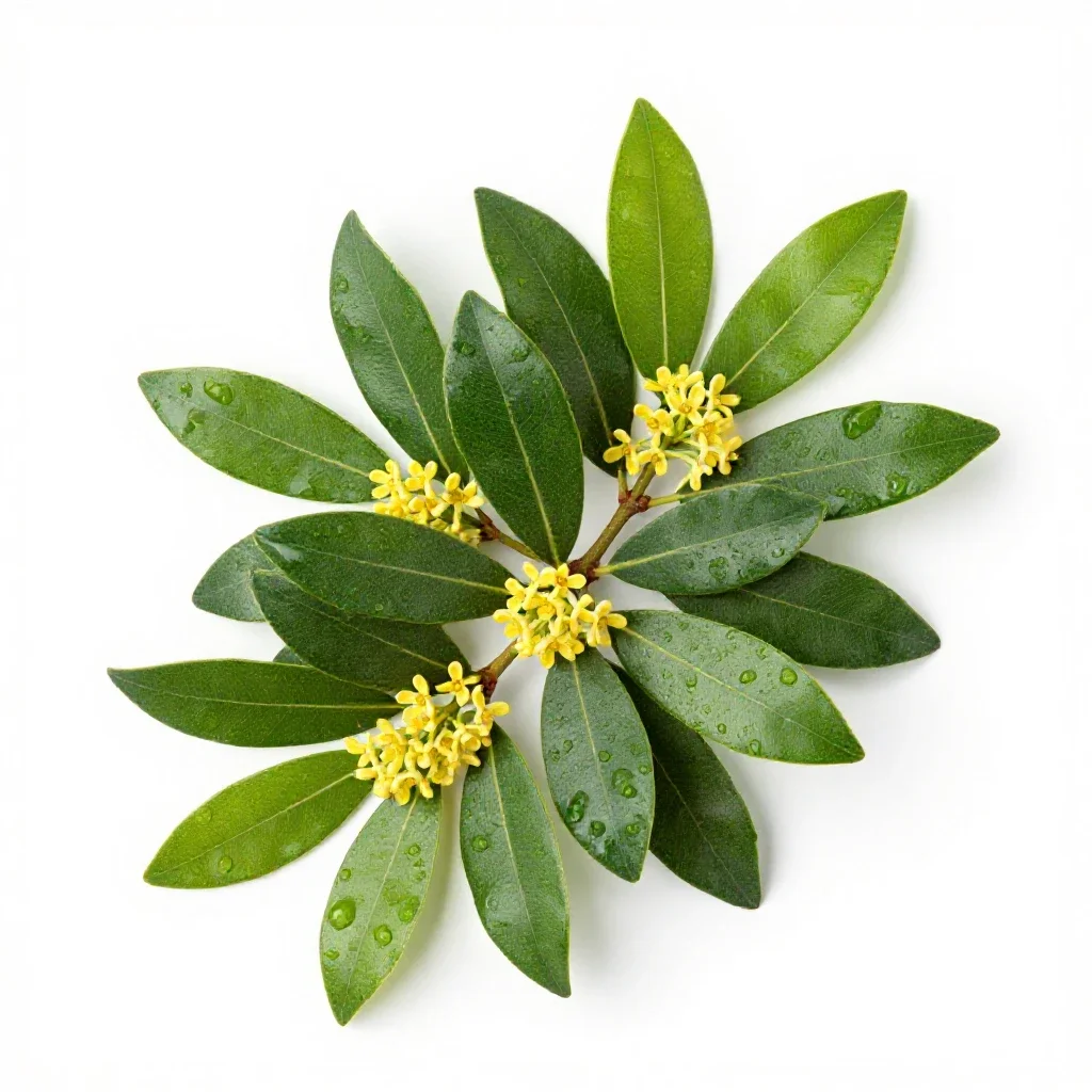 Spurge laurel isolated on a white background