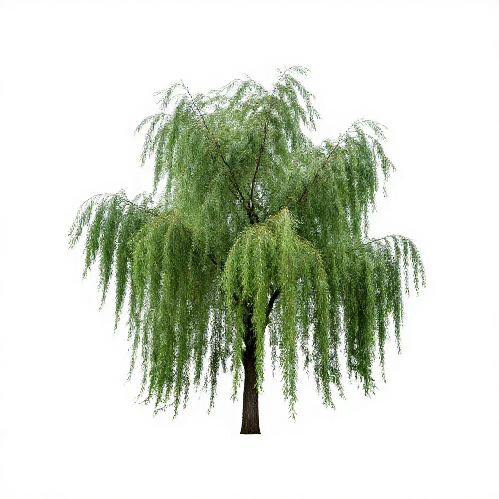 Weeping tree broom isolated on a white background