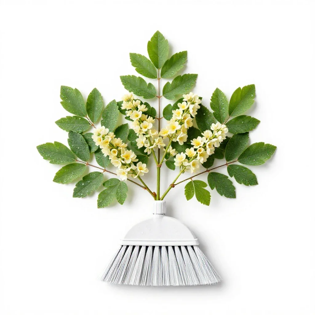 White broom isolated on a white background