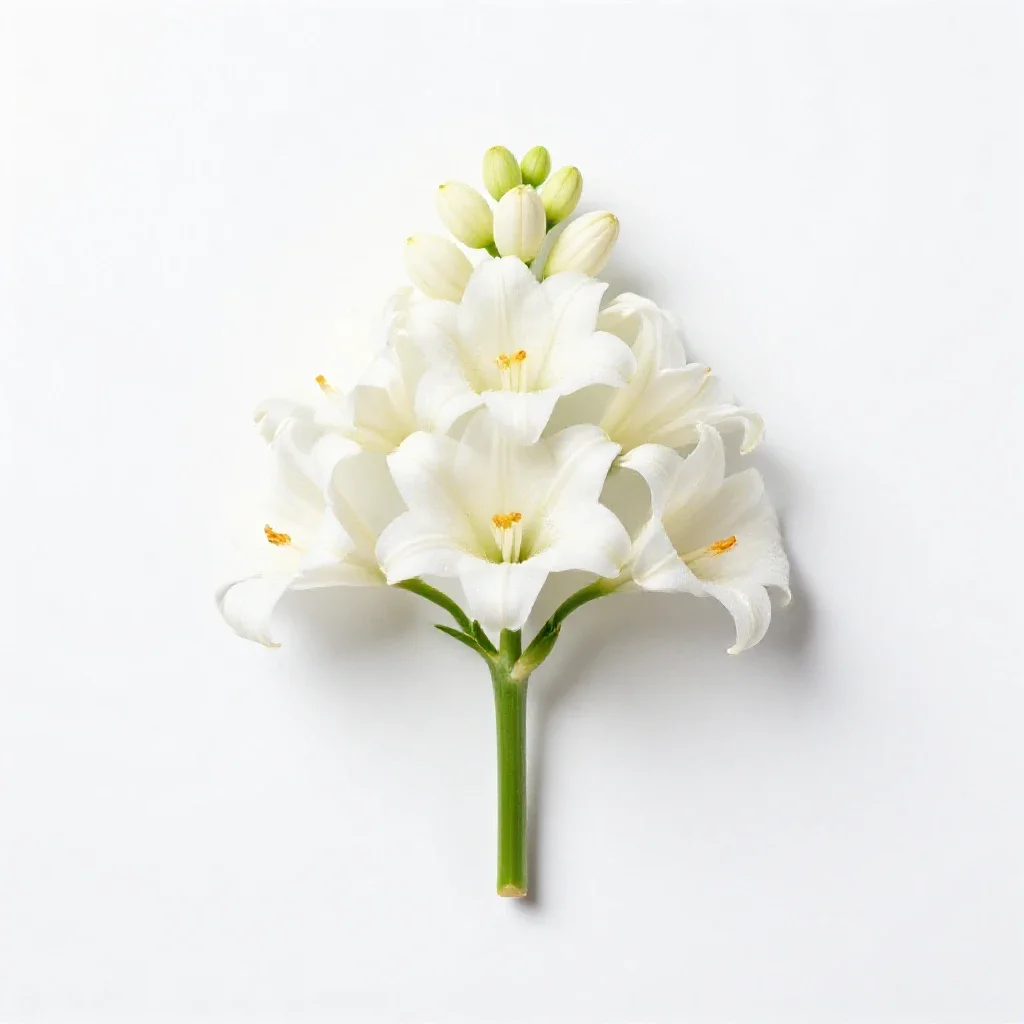 White globe lily isolated on a white background