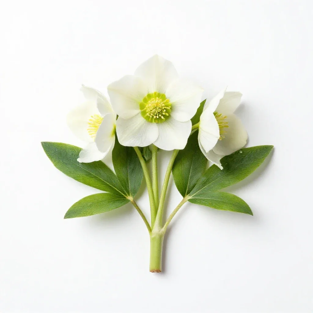 White hellebore isolated on a white background