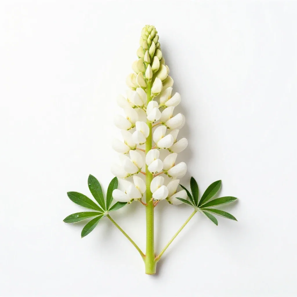 White lupine isolated on a white background