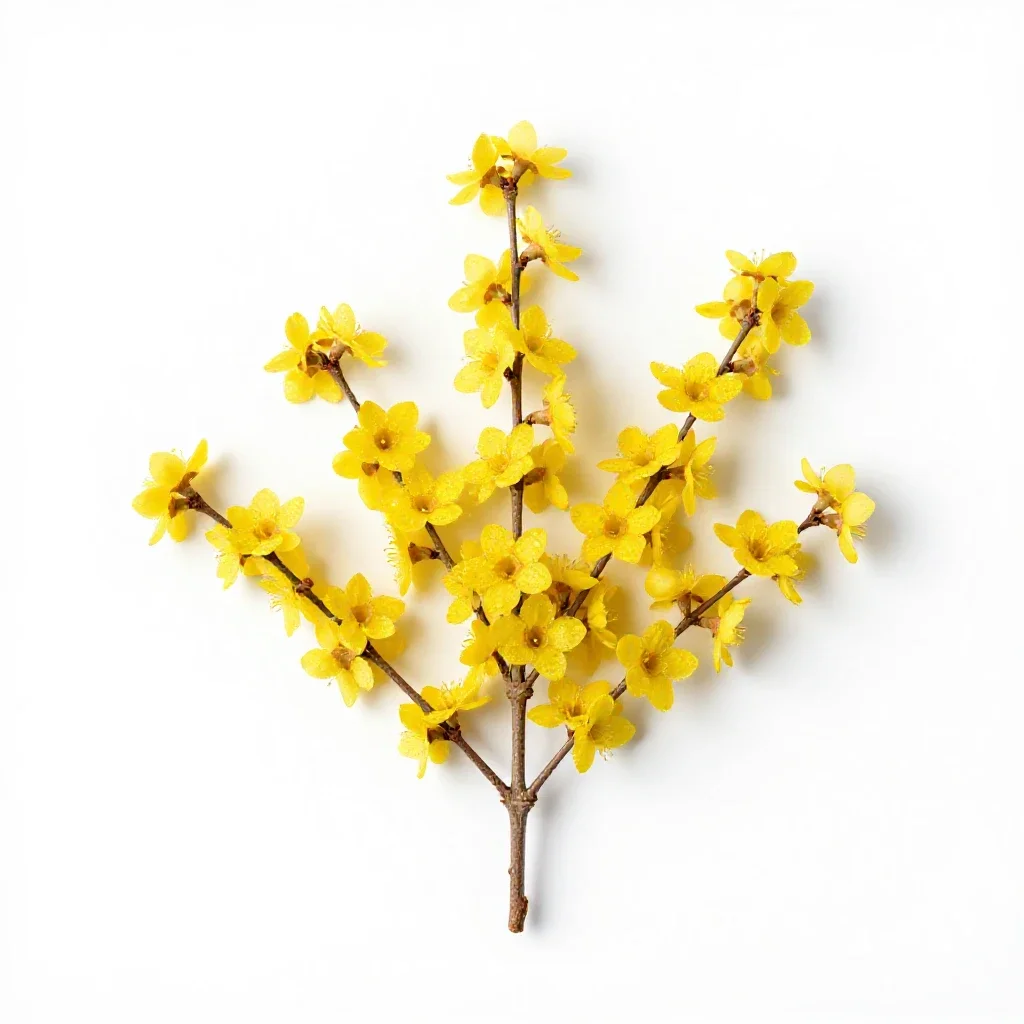 Winter jasmine isolated on a white background