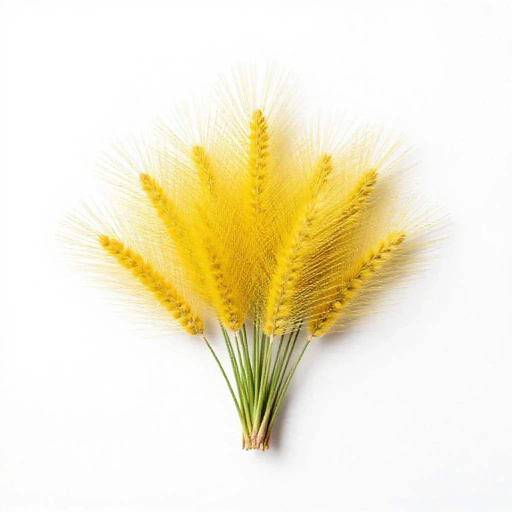 Yellow bristlegrass isolated on a white background