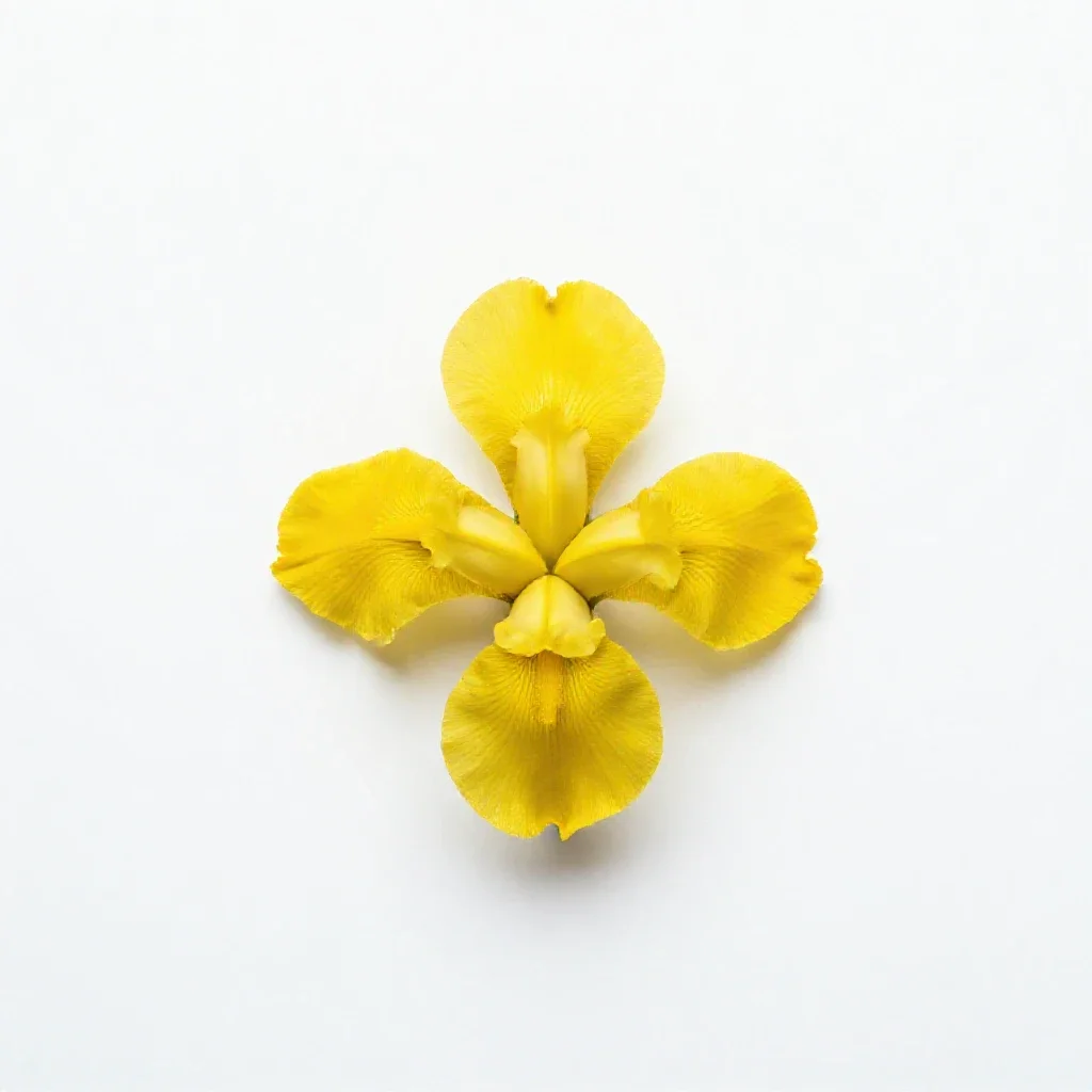 Yellow iris isolated on a white background