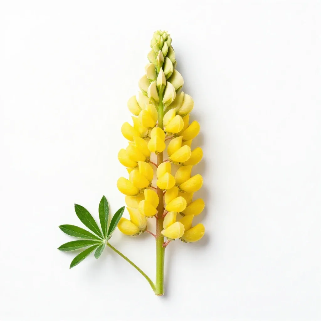 Yellow lupine isolated on a white background