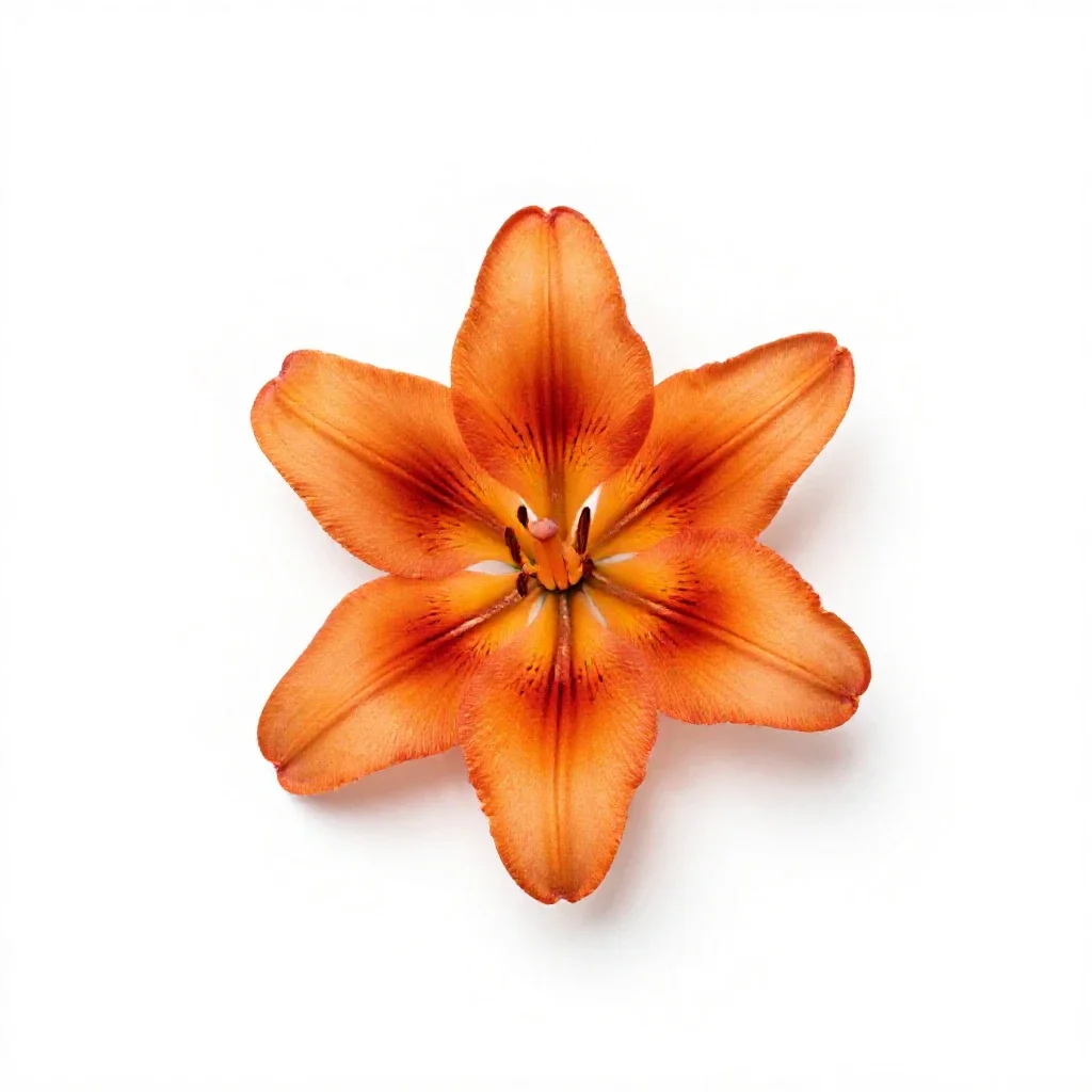 Amber lily isolated on a white background
