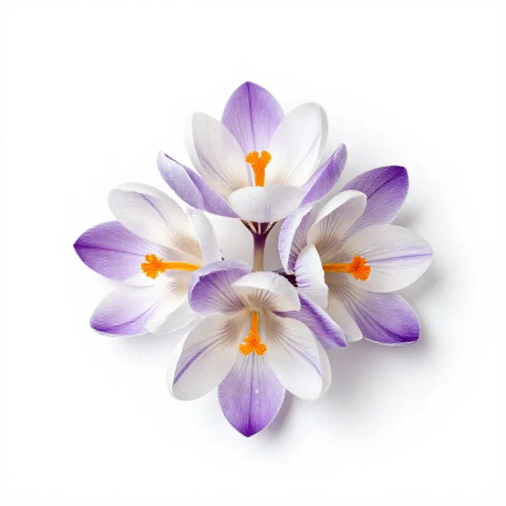 Autumn crocus isolated on a white background